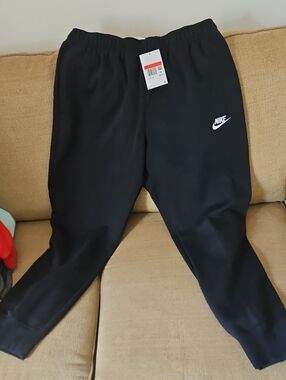 Nike Kids Black Jogger Sweatpants with White Logo